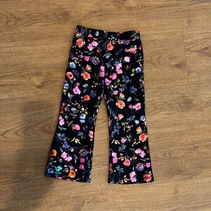 Hannah Banana Black Floral Bootcut Pants